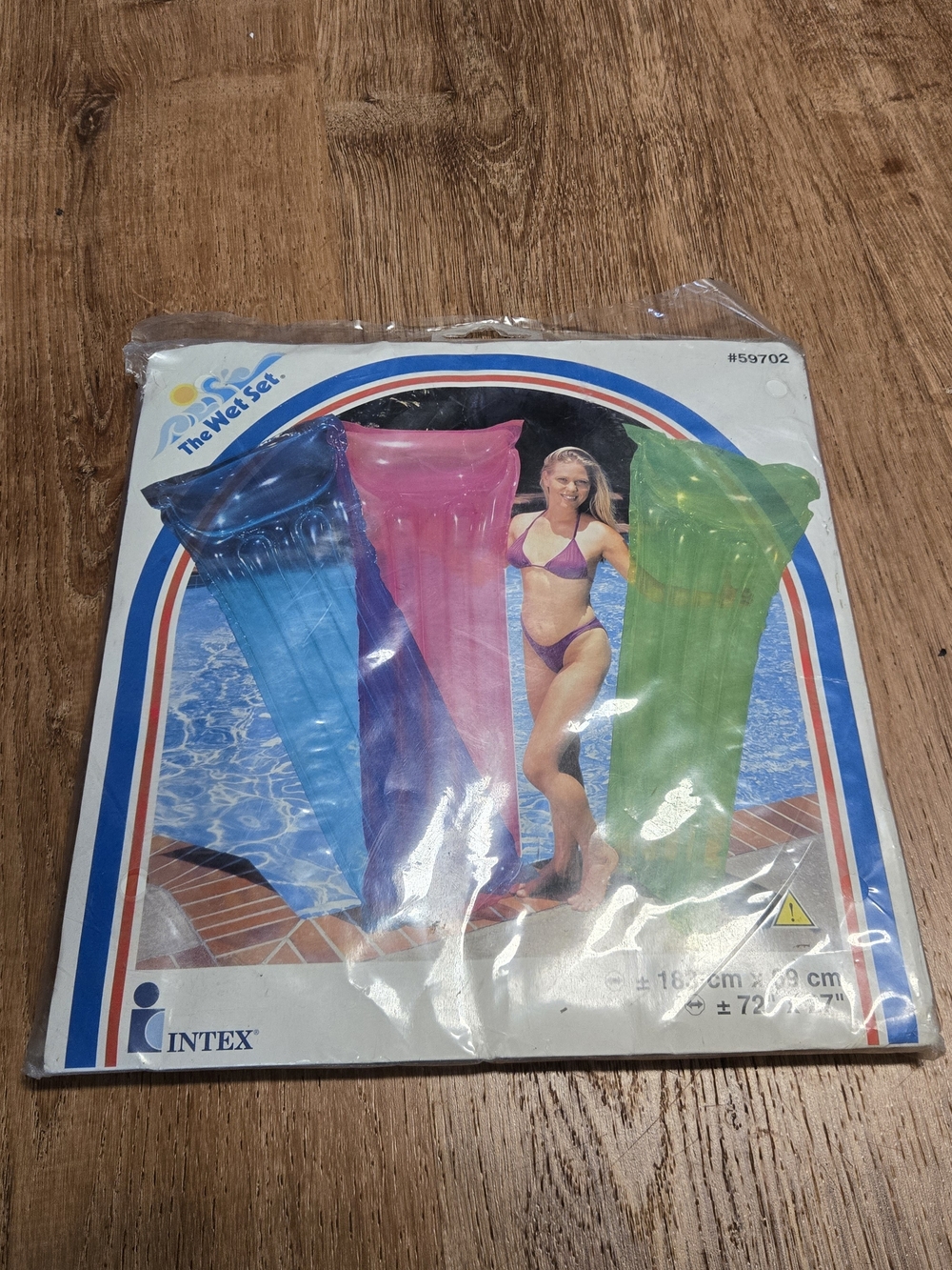 Vintage New Inflatable Pool Float - Pink 1999 Intex Wet Set #59702 72" x 27"